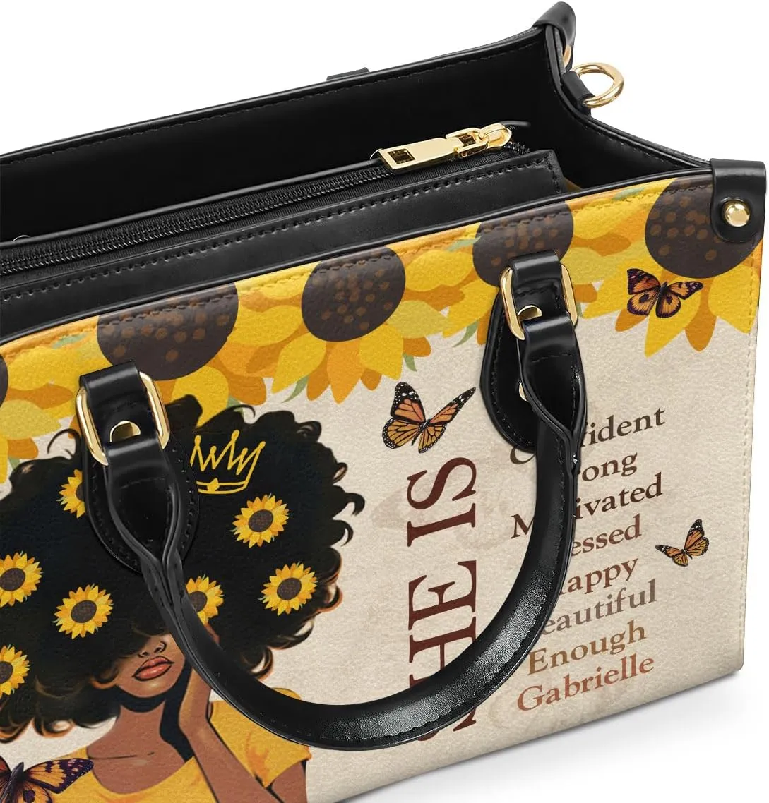 Personalized Leather Handbag For African American - Christmas Gifts For Women For Black Women