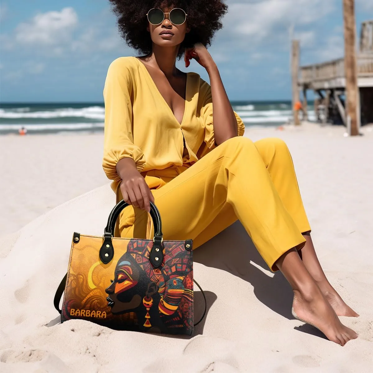 Personalized Leather Handbag For African American - Christmas Gifts For Women For Black Women