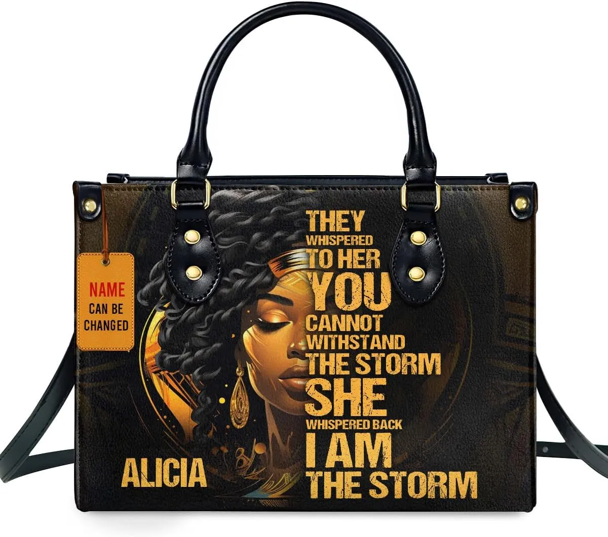 Personalized Leather Handbag For African American - Christmas Gifts For Women For Black Women