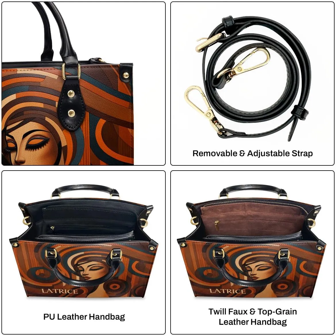 Personalized Leather Handbag For Black Women
