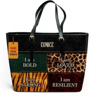 Personalized Leather Tote Bag For Black African Women