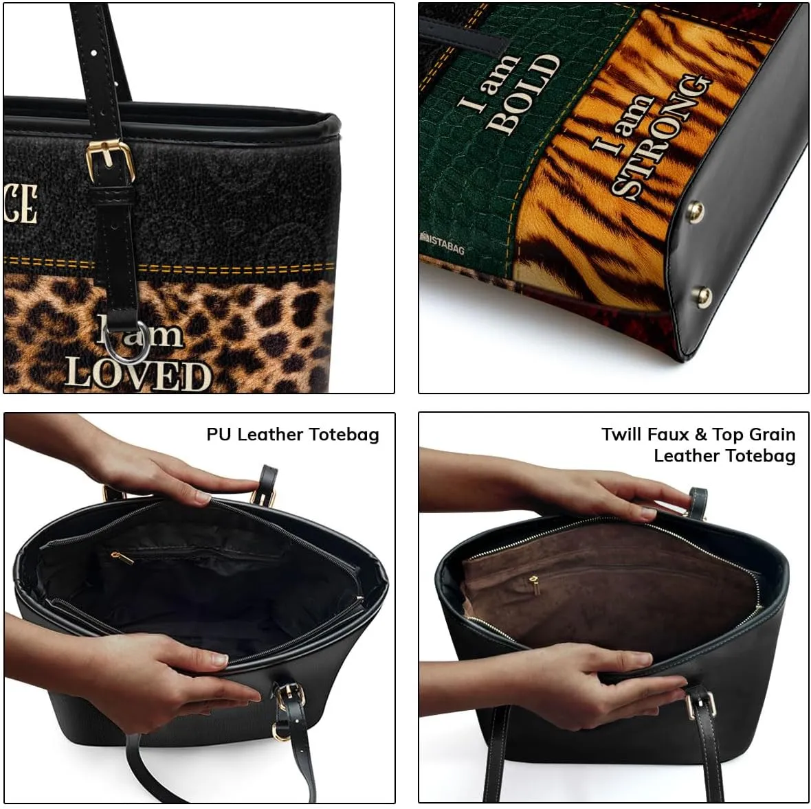 Personalized Leather Tote Bag For Black African Women