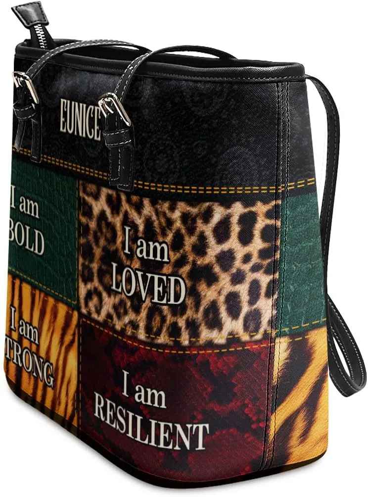 Personalized Leather Tote Bag For Black African Women