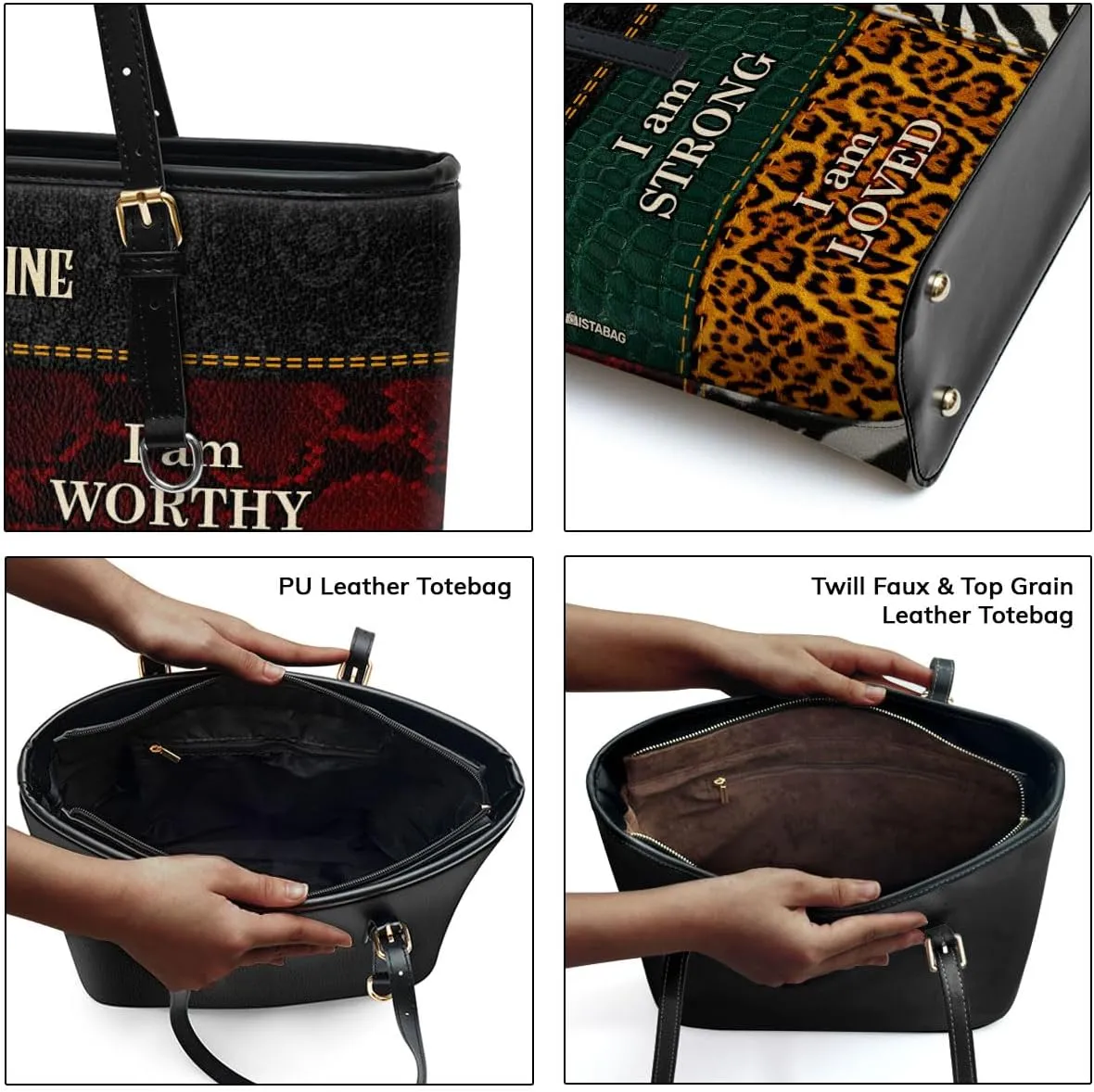 Personalized Leather Totebag For Black African Women - Christmas Gifts For Women For Black Women
