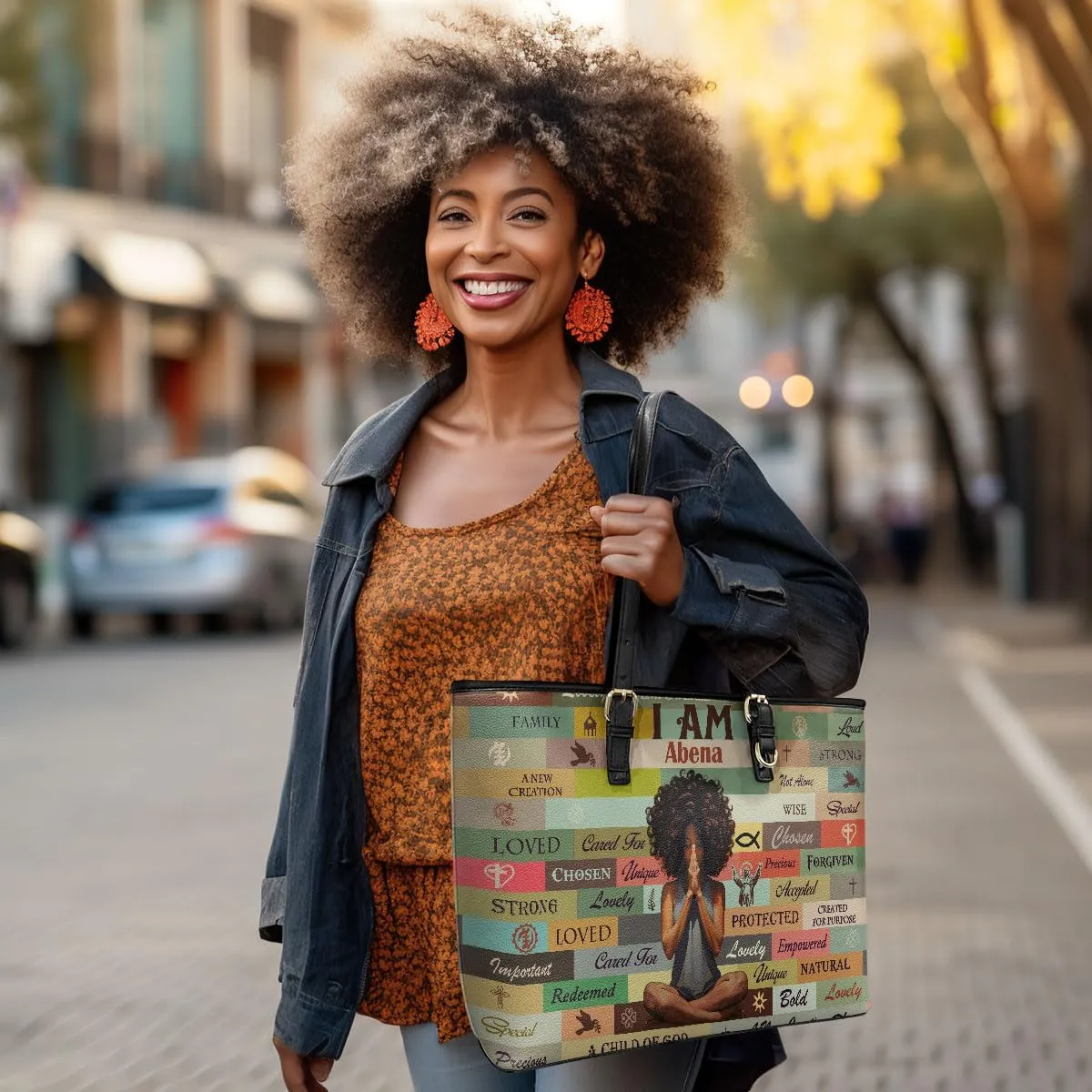 Personalized Leather Totebag For Black African Women - Christmas Gifts For Women For Black Women