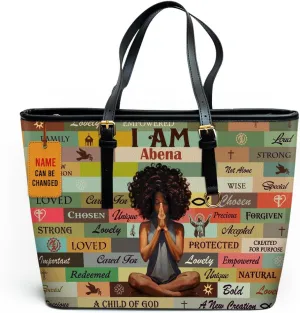 Personalized Leather Totebag For Black African Women - Christmas Gifts For Women For Black Women