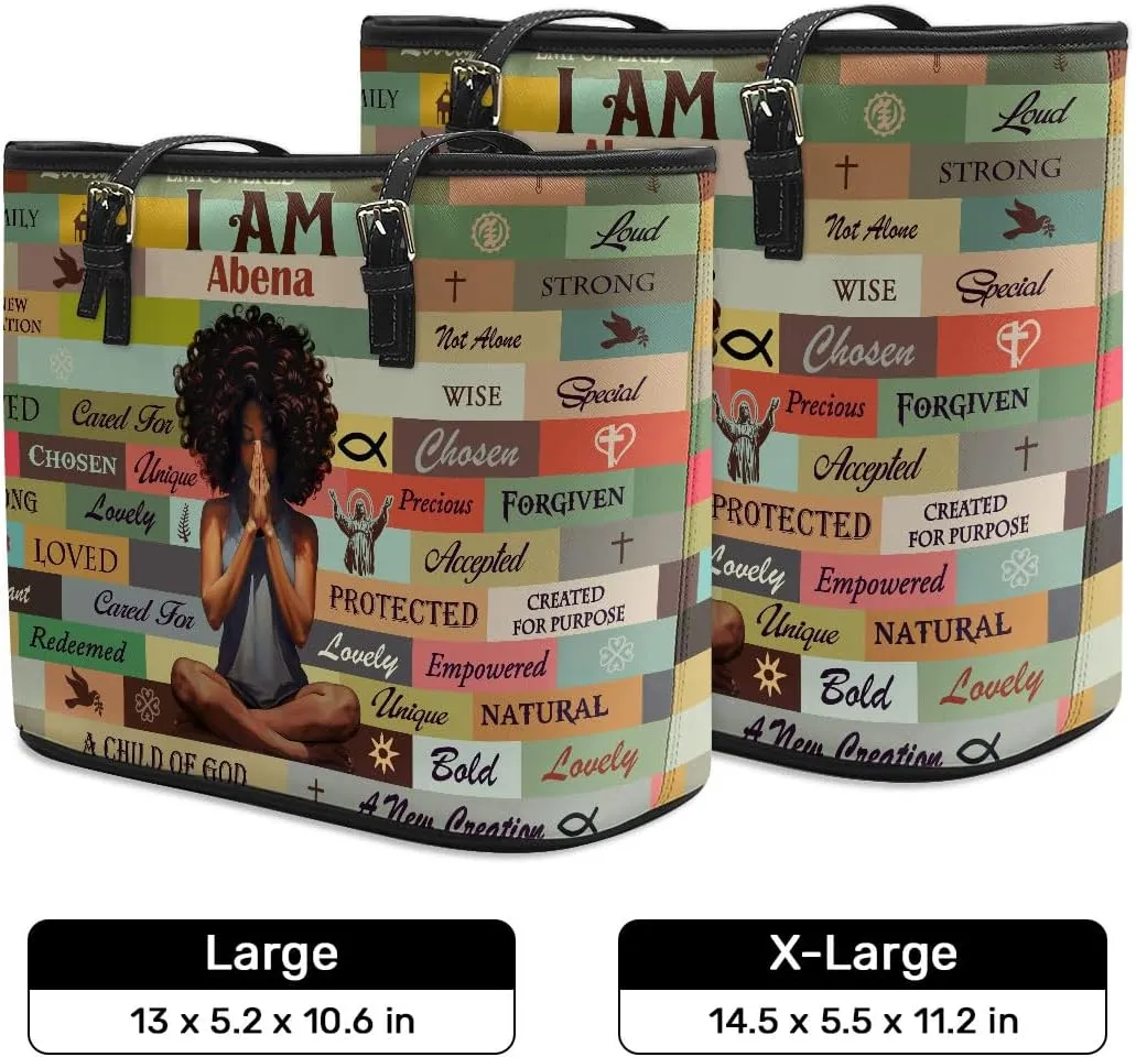 Personalized Leather Totebag For Black African Women - Christmas Gifts For Women For Black Women