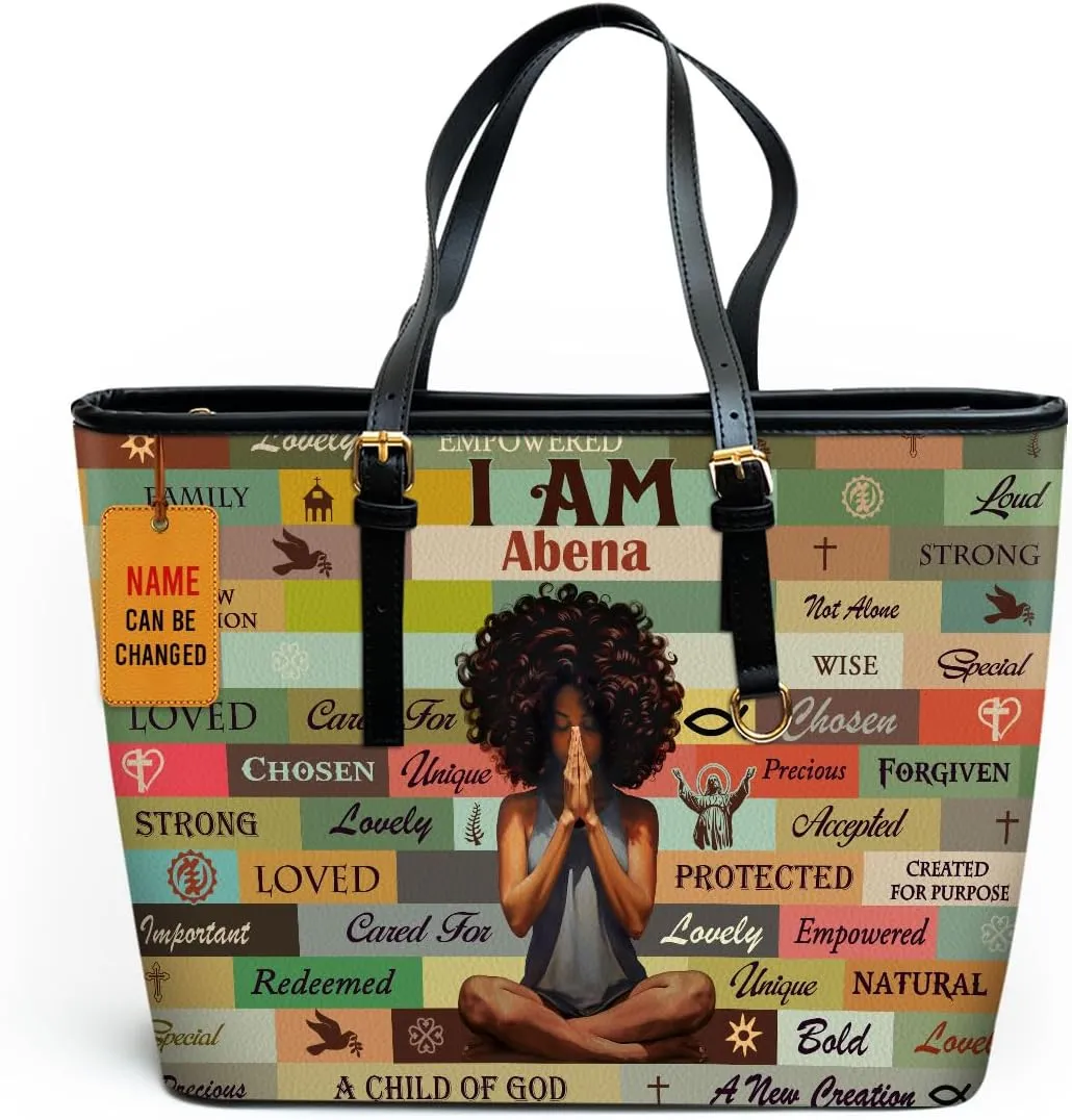 Personalized Leather Totebag For Black African Women - Christmas Gifts For Women For Black Women