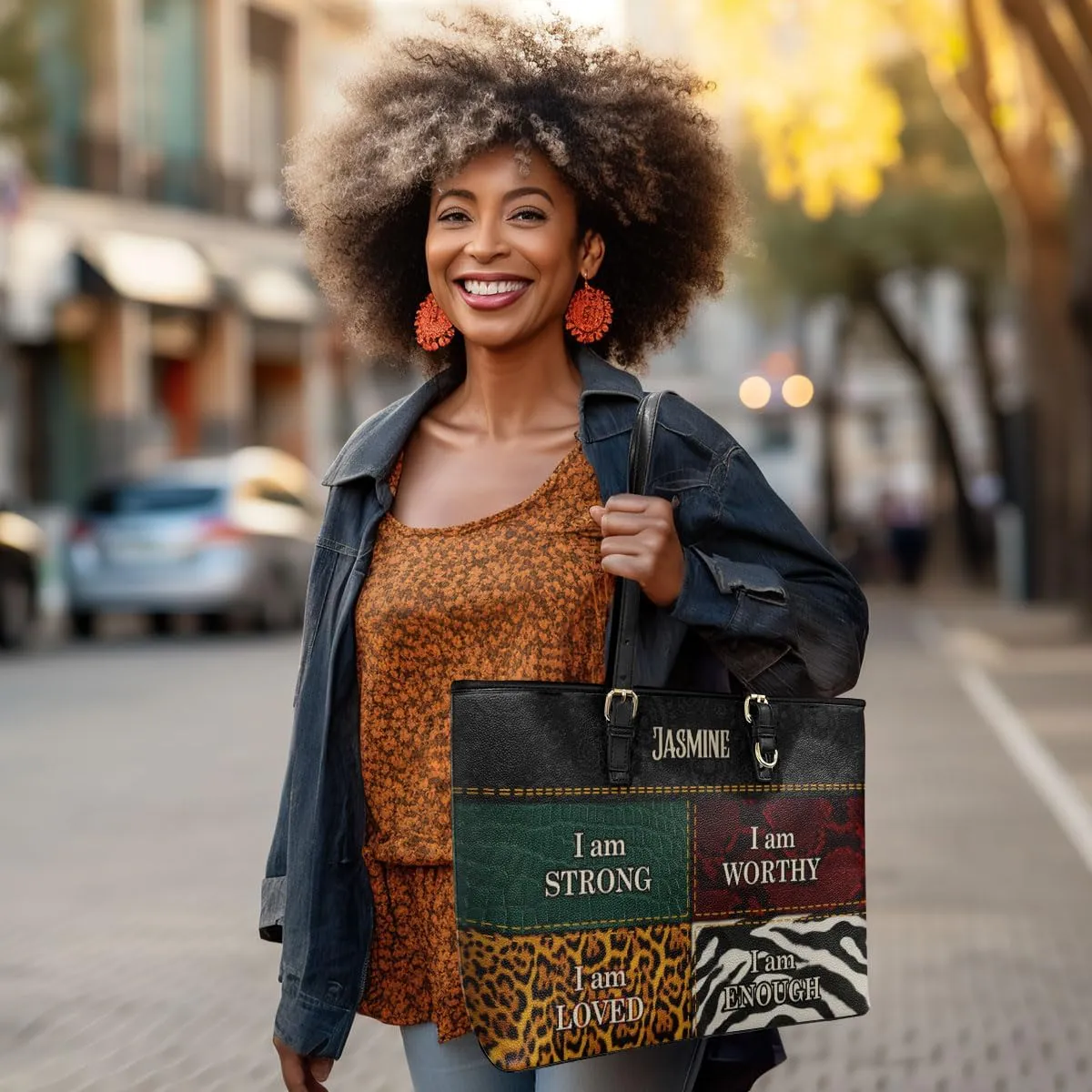 Personalized Leather Totebag For Black African Women - Christmas Gifts For Women For Black Women