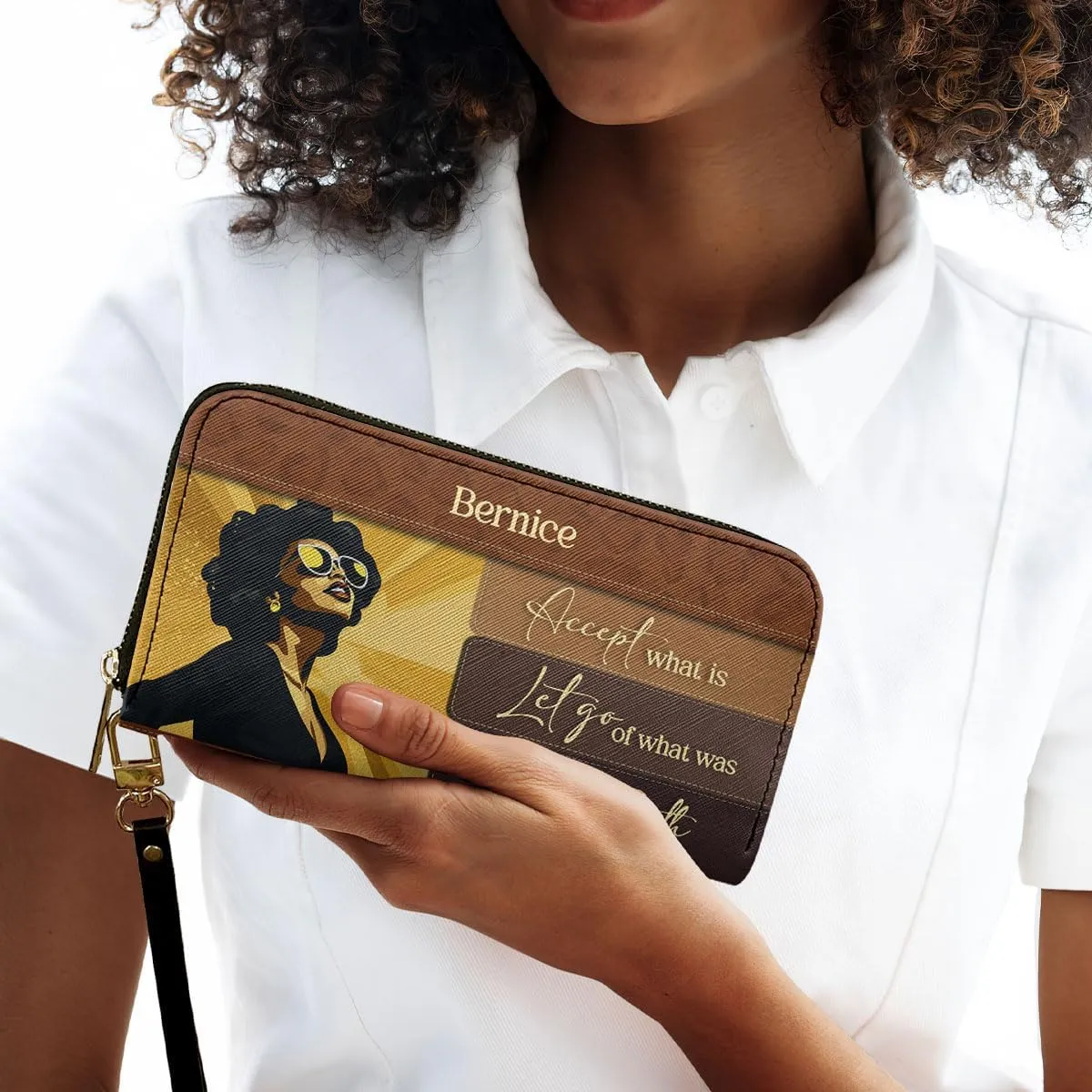 Personalized Leather Wallet For Women - Have Faith - African Pride Woman Clutch Purse - Gifts For Black Women - African Queen - Black Girl Bag Purse