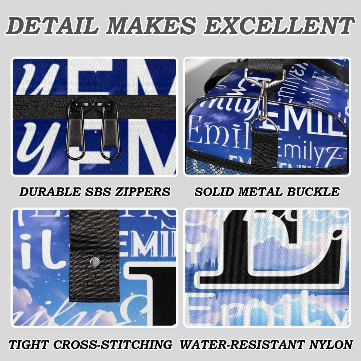 Personalized Letter Initial Dance Bag Custom Monogrammed Gym Duffle Bag Beautiful Starry Sky Travel Bag Carry On Tote Weekender Overnight Bags Sport Training Bag