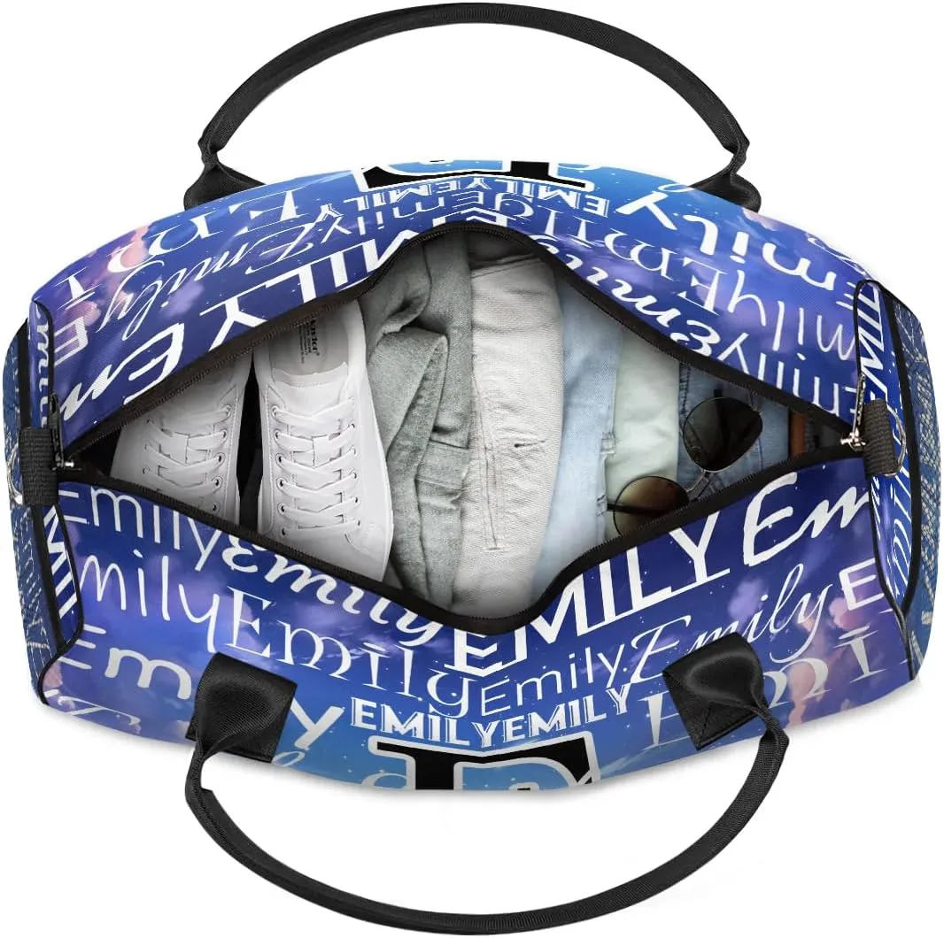 Personalized Letter Initial Dance Bag Custom Monogrammed Gym Duffle Bag Beautiful Starry Sky Travel Bag Carry On Tote Weekender Overnight Bags Sport Training Bag