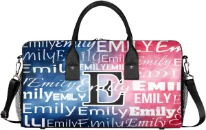 Personalized Letter Initial Dance Bag Custom Monogrammed Gym Duffle Bag Funny Tie Dye Travel Bag Carry On Tote Weekender Overnight Bags Sport Training Bag