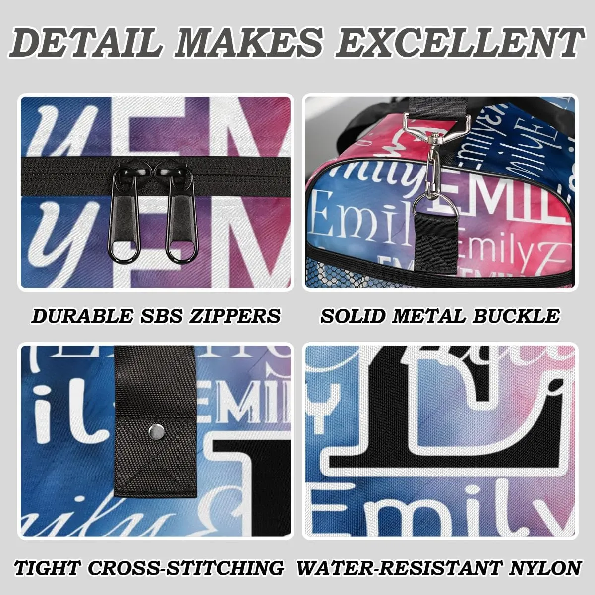 Personalized Letter Initial Dance Bag Custom Monogrammed Gym Duffle Bag Funny Tie Dye Travel Bag Carry On Tote Weekender Overnight Bags Sport Training Bag