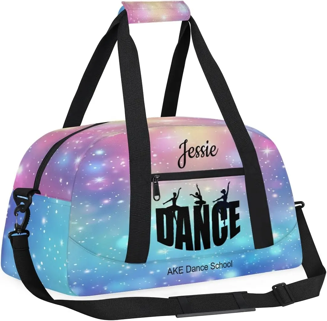 Personalized Monogrammed Duffel Bags for Girls Gym Bag Small Travel Tote for Women Luggage Bags for Little Girl Purple Blue Dance Bag for Dancer