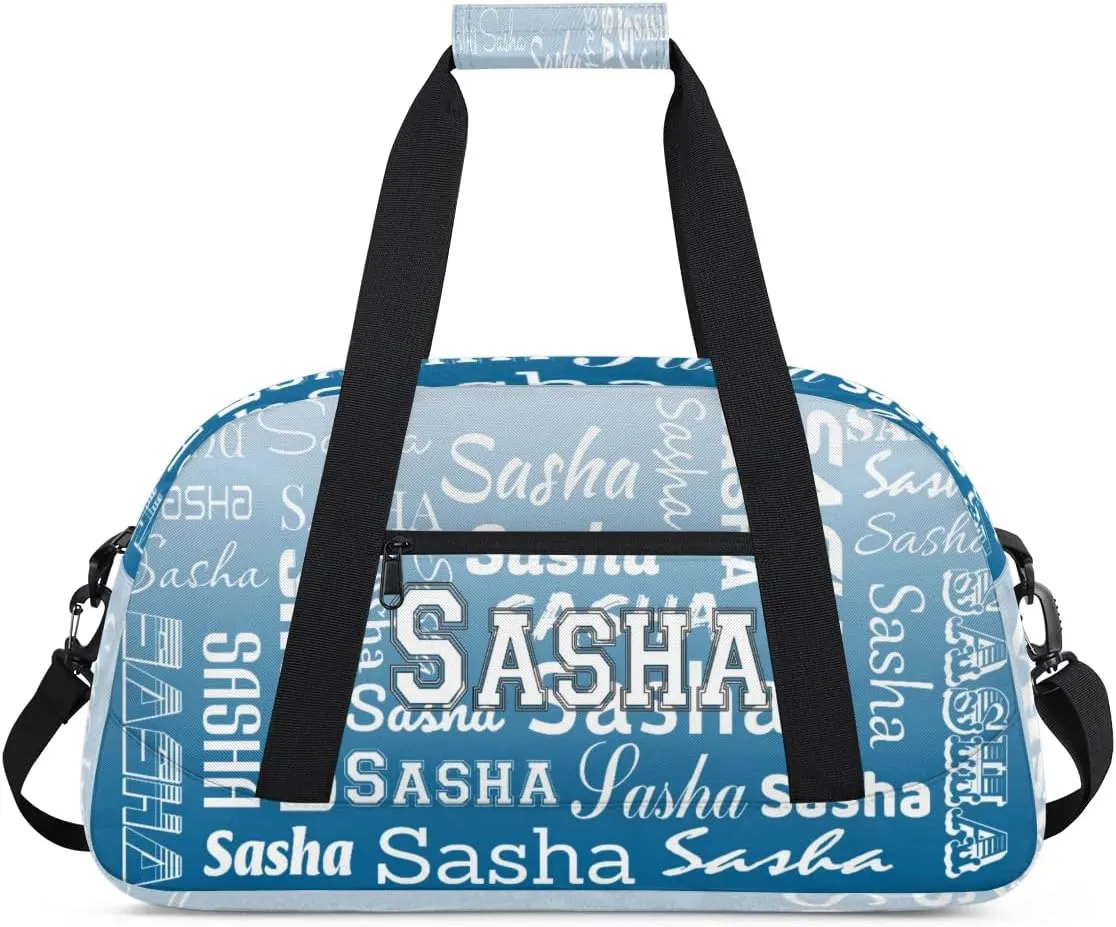 Personalized Name Dance Gymnastics Bags, Custom Duffel Bag Cheer Bags, Custom Sport Duffel Gym Bags Travel Weekender Bags Blue Gradient