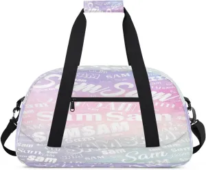 Personalized Name Gym Duffel Bag, Custom Sport Duffle Bags, Custom Overnight Weekender Bag Travel Bag for Dance Cheer Gymnastics Swimming, Colourful Prints