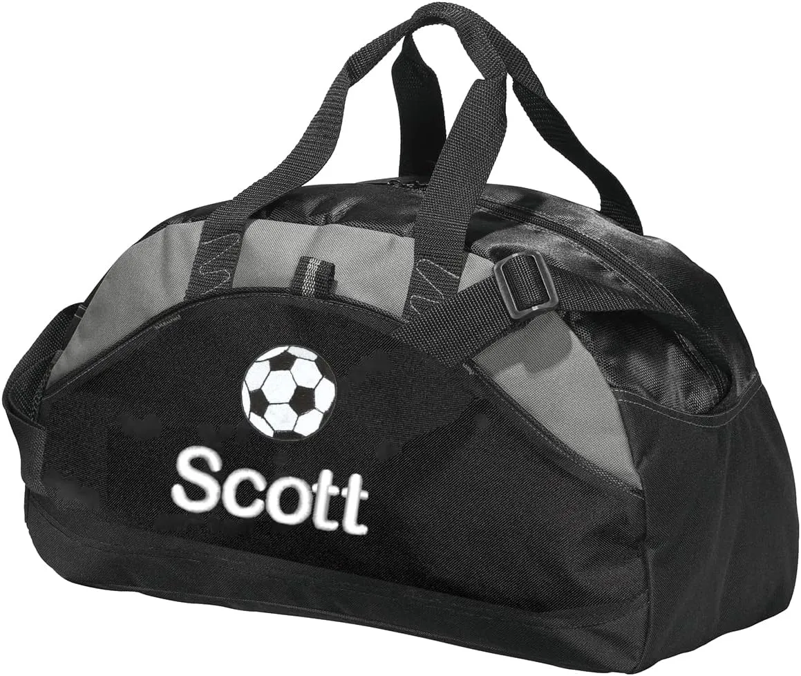 Personalized Soccer Duffel Bag, Men and Women, Sport Bag with Monogrammed Name, Black