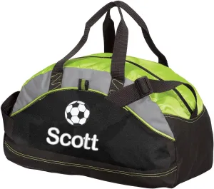 Personalized Soccer Duffel Bag, Men and Women, Sport Bag with Monogrammed Name, Lime