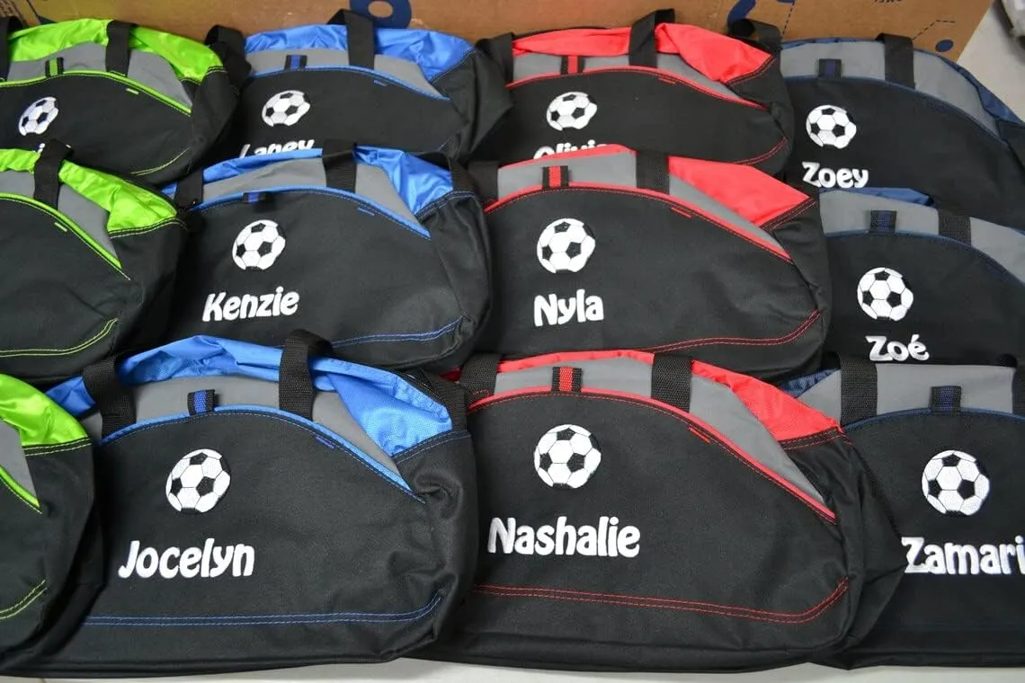 Personalized Soccer Duffel Bag, Men and Women, Sport Bag with Monogrammed Name, Royal Blue