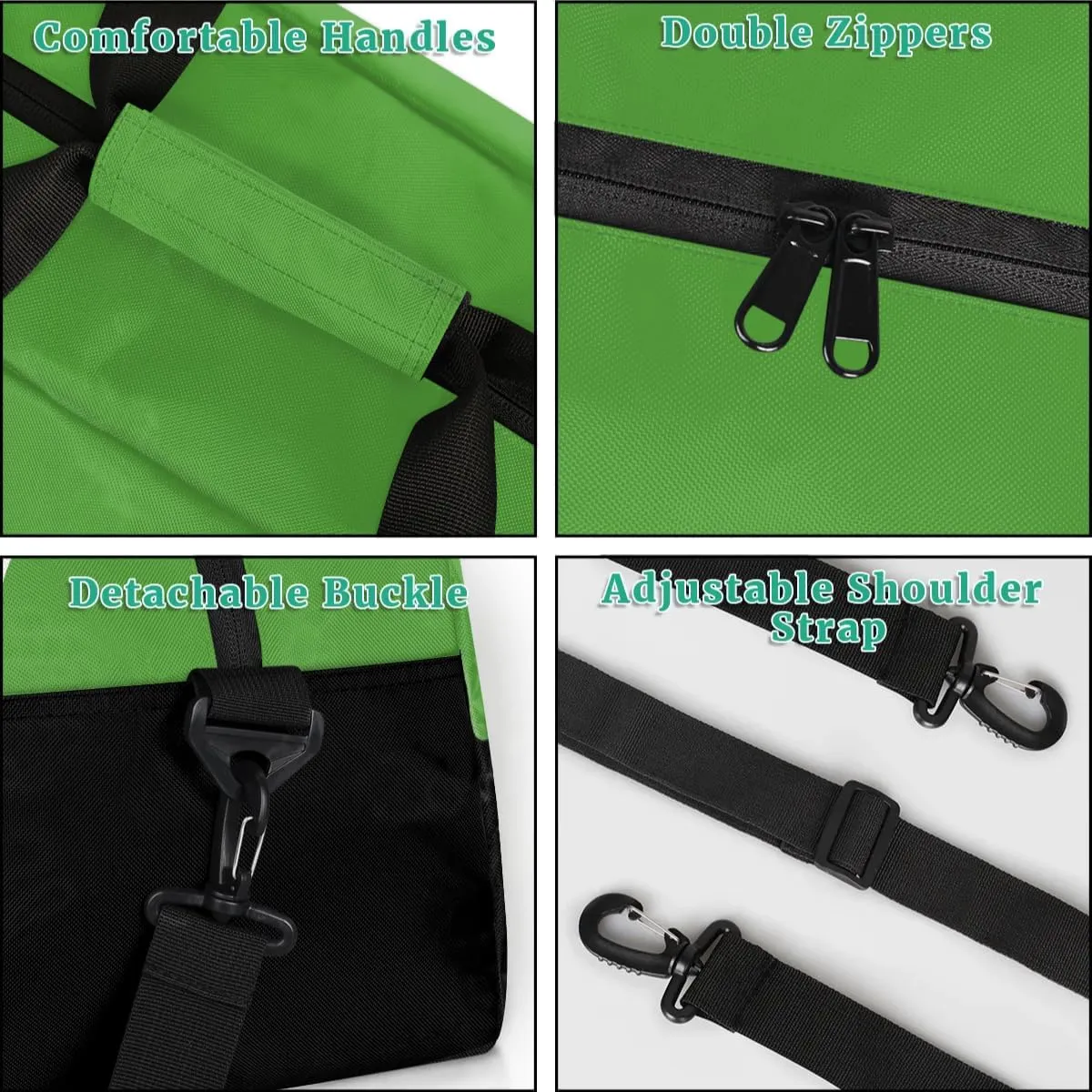 Personalized Sports Duffel Bag with Name Custom Monogrammed Weekender Overnight Bag Letter Initial Gym Bag Travel Dance Gymnastics Duffel Bag, Green