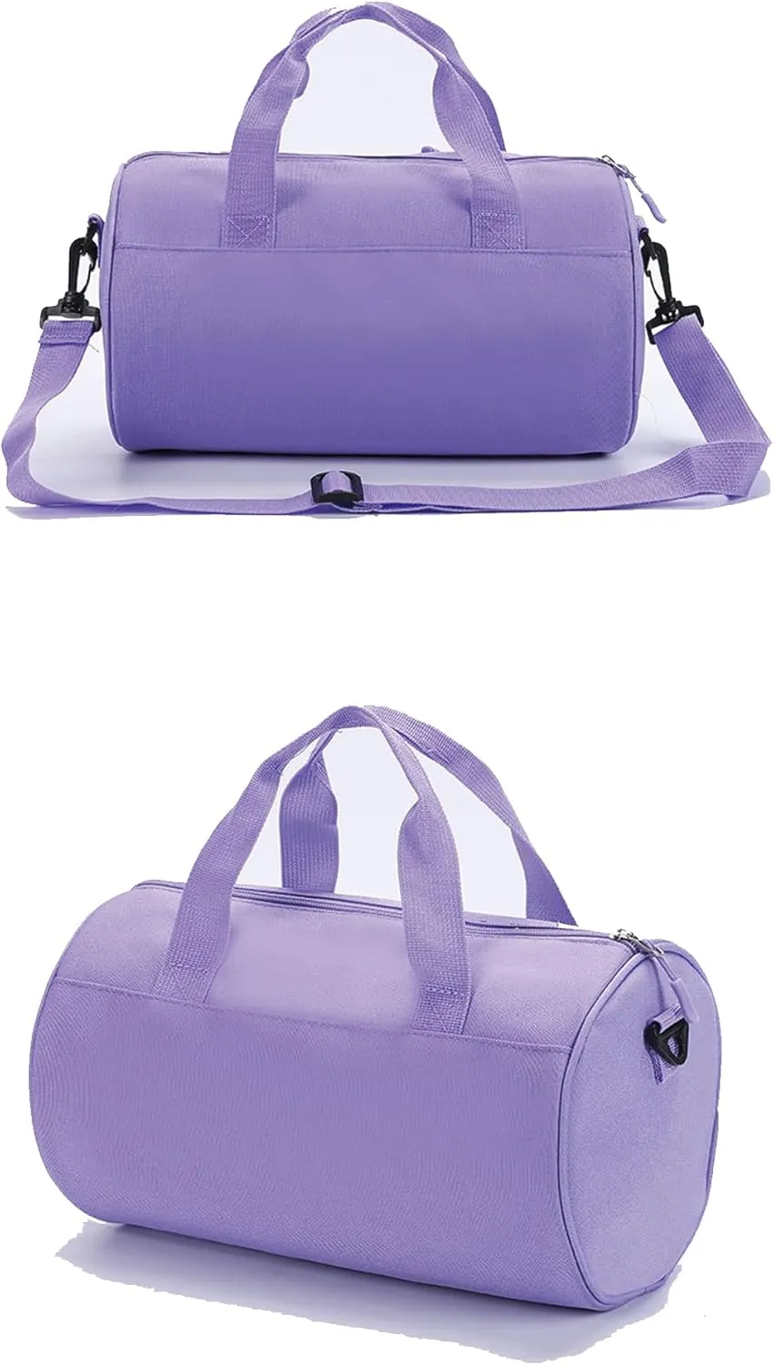 Personalized Sports Shoulder Bag Custom Child Name Kids Dance Ballet Bag Cute Travel Duffel Bag End Overnight Bag, 32*19cm, Purple