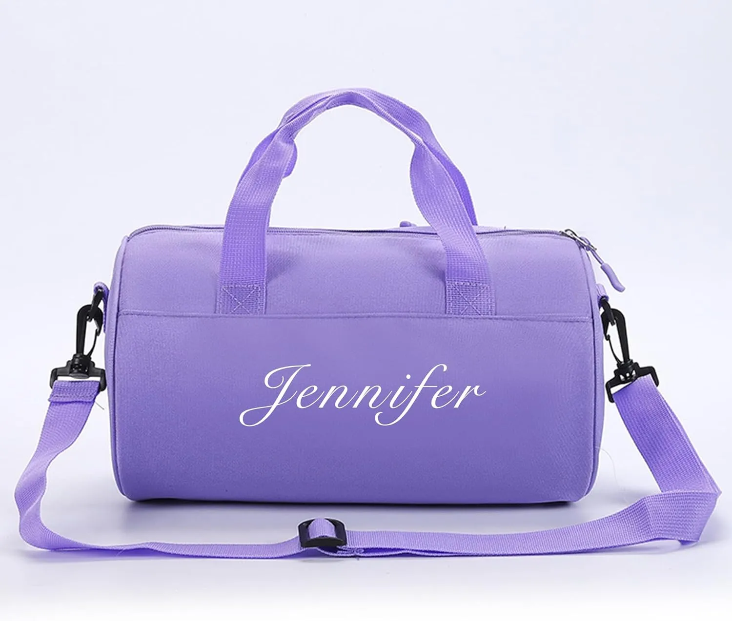 Personalized Sports Shoulder Bag Custom Child Name Kids Dance Ballet Bag Cute Travel Duffel Bag End Overnight Bag, 32*19cm, Purple