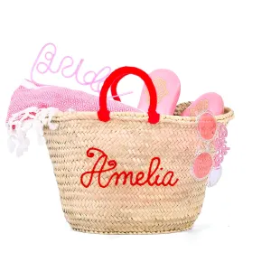 Personalized Straw Beach Bag and Tote for Women - Woven Purse, Monogrammed Summer Bag, Ideal for Bridal Shower Gifts, Nurse Gifts, Bachelorette Bags, and Birthday Gift Bags (Large)