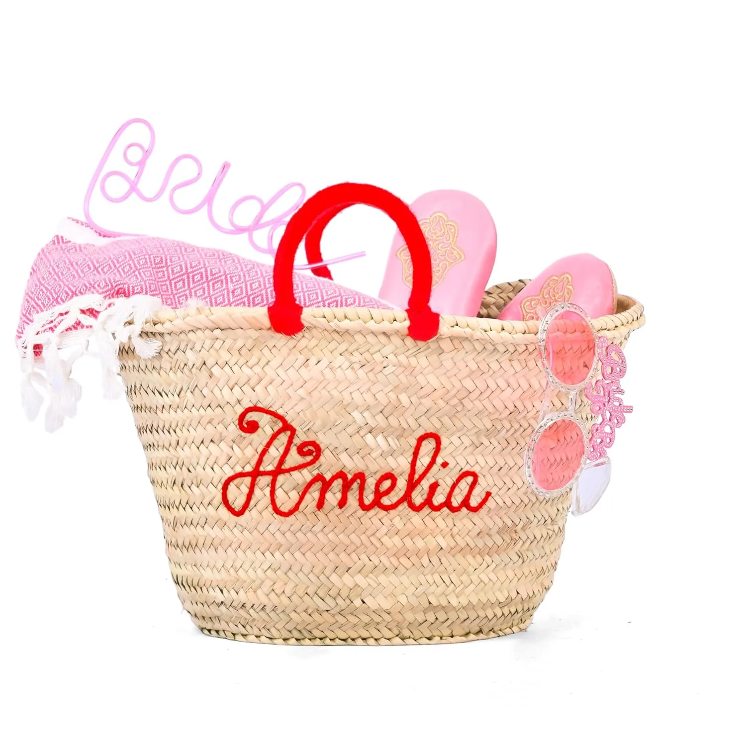 Personalized Straw Beach Bag and Tote for Women - Woven Purse, Monogrammed Summer Bag, Ideal for Bridal Shower Gifts, Nurse Gifts, Bachelorette Bags, and Birthday Gift Bags (Large)