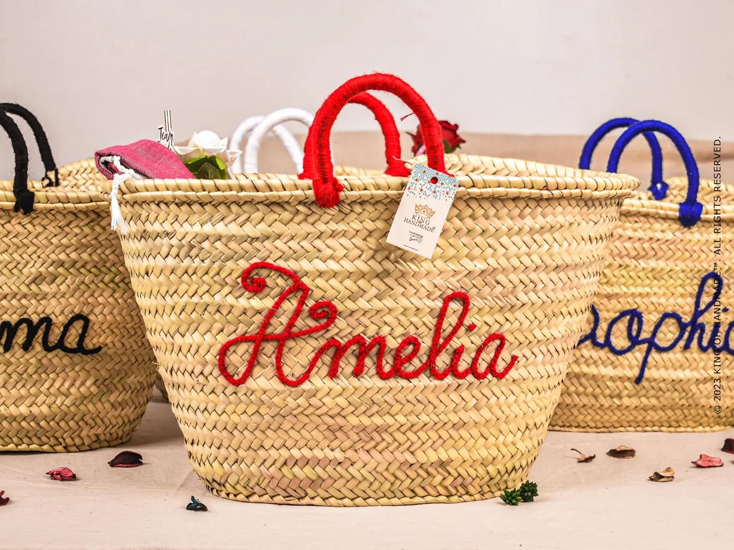 Personalized Straw Beach Bag and Tote for Women - Woven Purse, Monogrammed Summer Bag, Ideal for Bridal Shower Gifts, Nurse Gifts, Bachelorette Bags, and Birthday Gift Bags (Large)