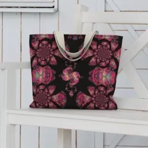 Pink Paisley Pattern Canvas Tote Bag