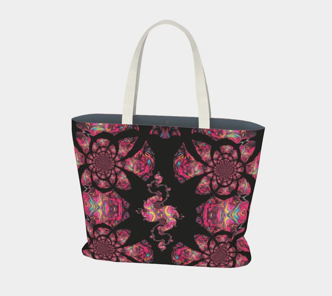 Pink Paisley Pattern Canvas Tote Bag