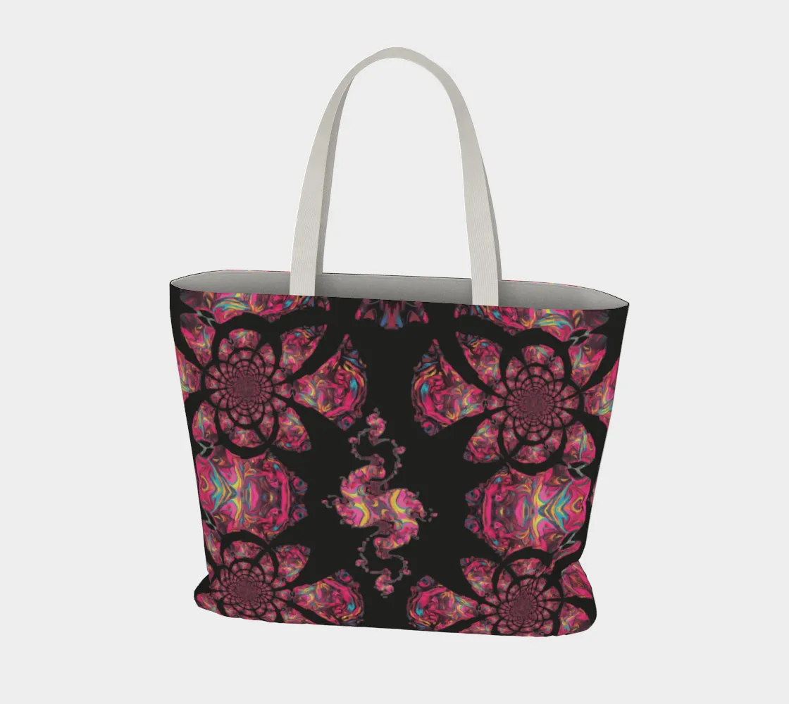 Pink Paisley Pattern Canvas Tote Bag