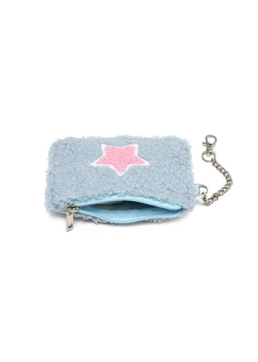 Pink Star Cloth Keychain Pouch
