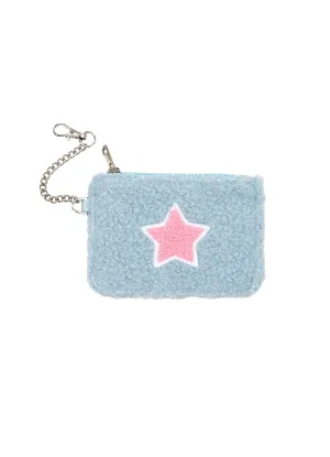 Pink Star Cloth Keychain Pouch