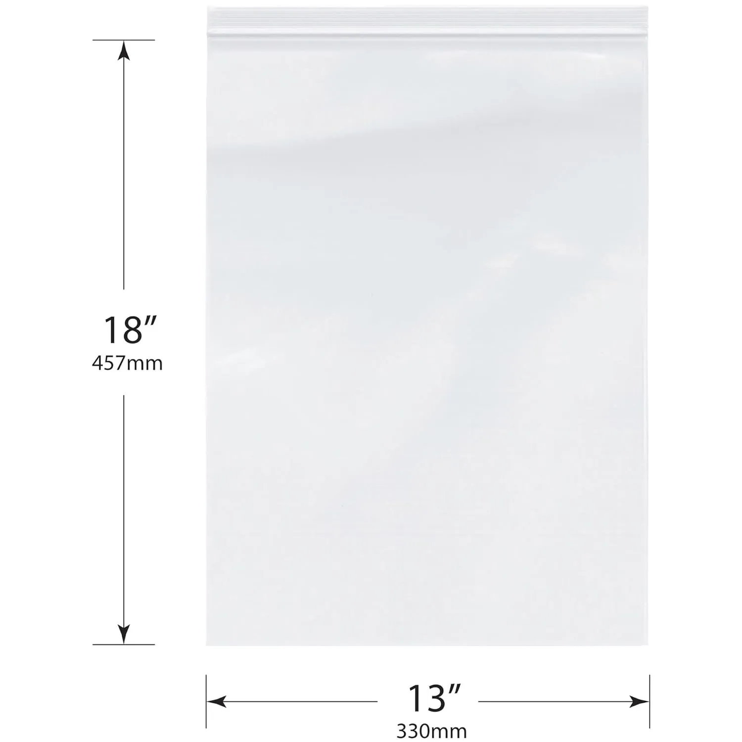 Plymor 13" x 18" (Case of 500), 4 Mil Heavy Duty Zipper Reclosable Plastic Bags