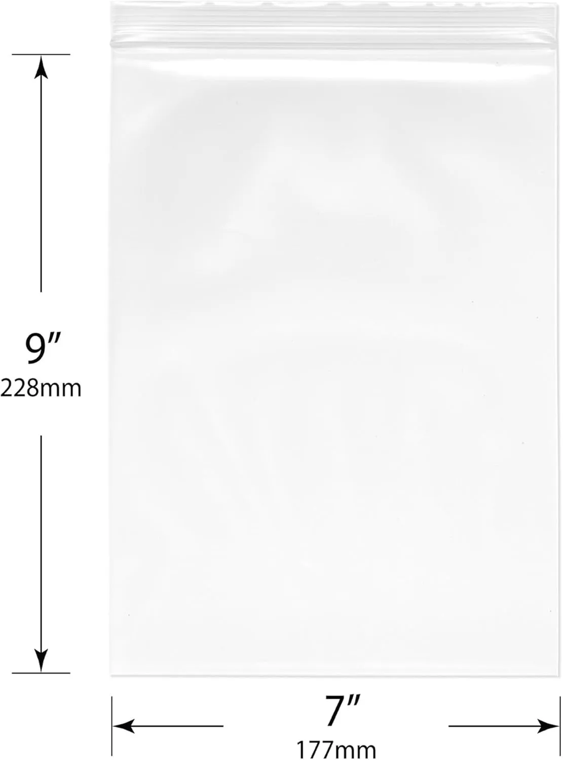 Plymor 7" x 9" (Pack of 100), 4 Mil Heavy Duty Zipper Reclosable Plastic Bags