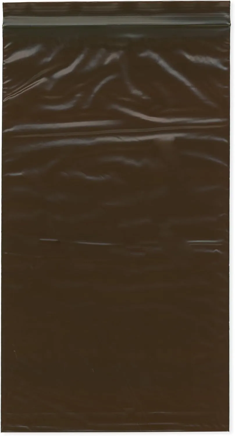 Plymor 8" x 14" (Pack of 500), 3 Mil Amber UV Zipper Reclosable Plastic Bags