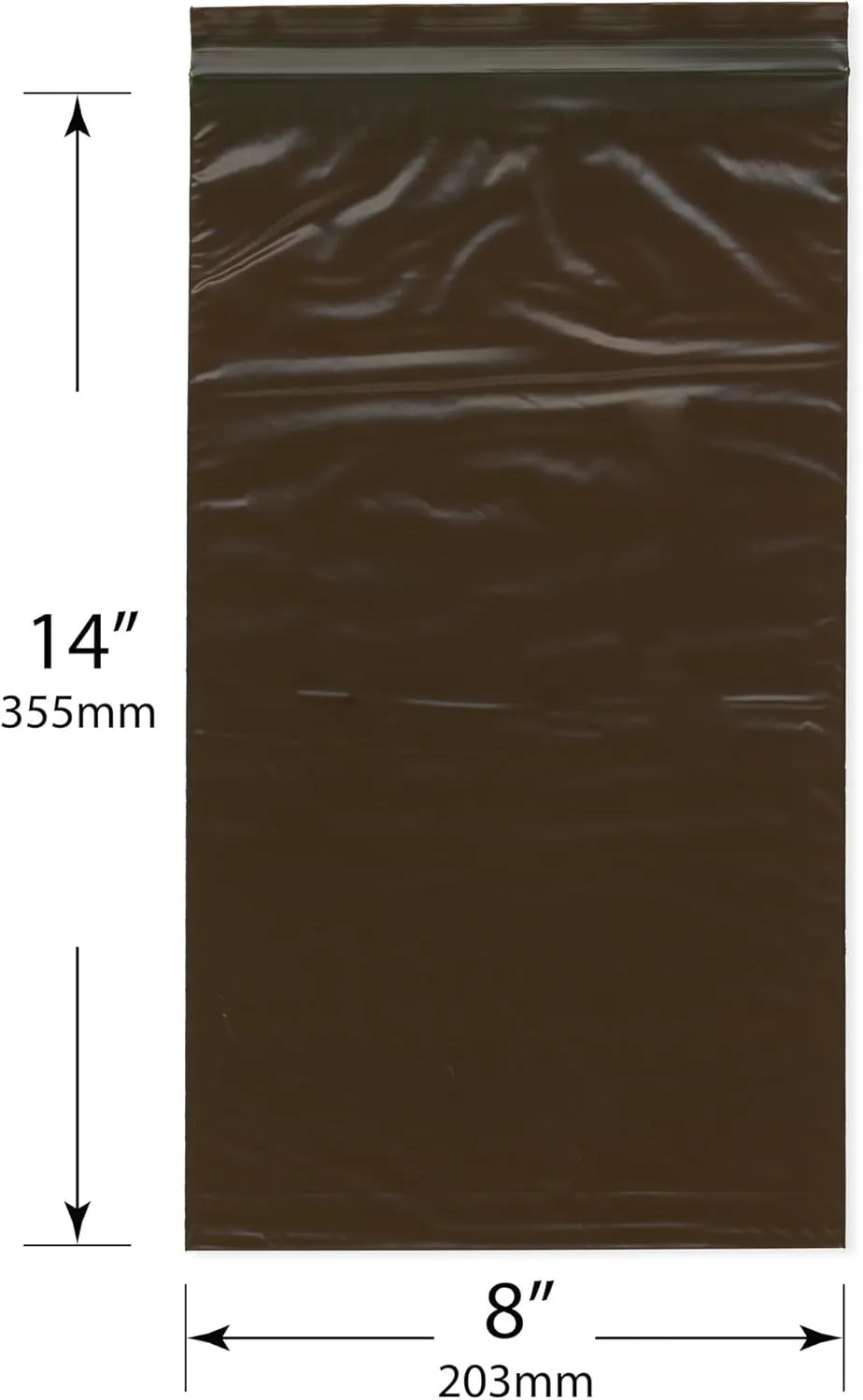 Plymor 8" x 14" (Pack of 500), 3 Mil Amber UV Zipper Reclosable Plastic Bags