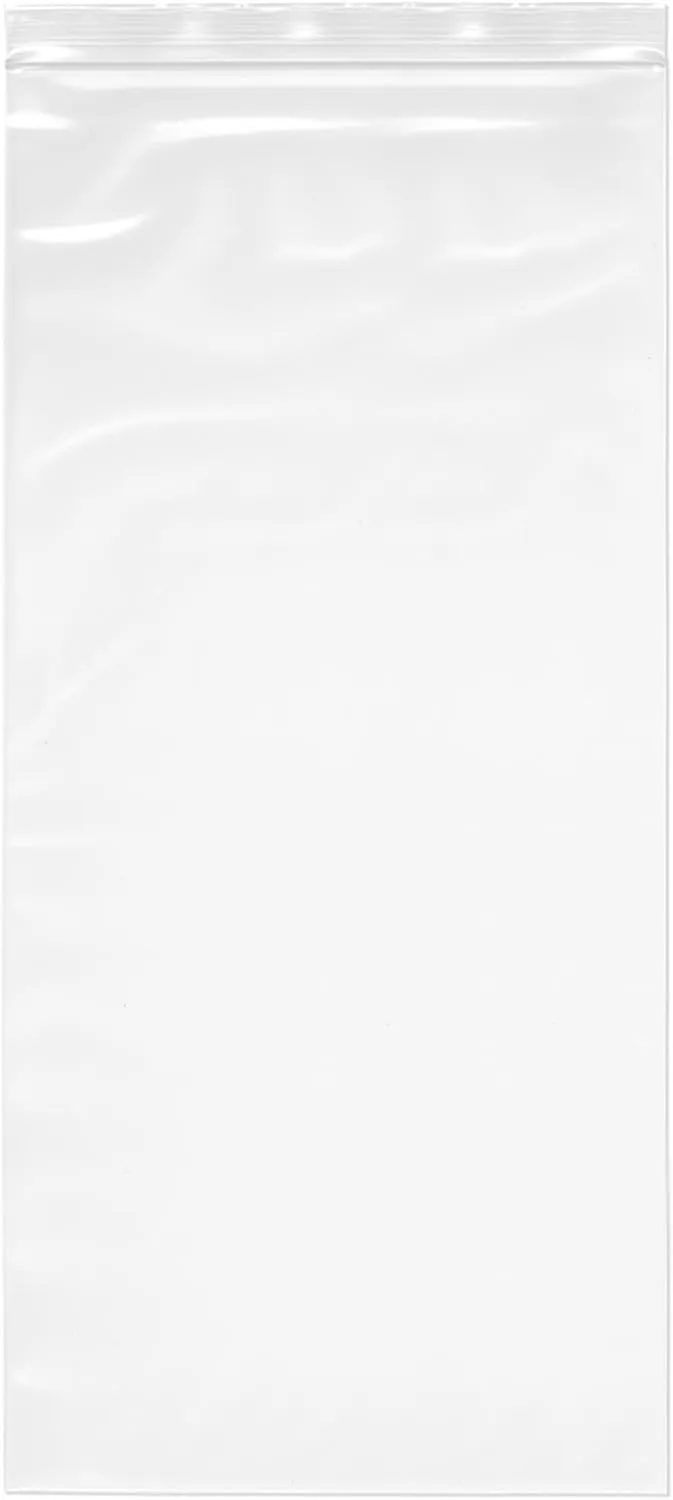 Plymor 8" x 18" (Pack of 50), 4 Mil Heavy Duty Zipper Reclosable Plastic Bags
