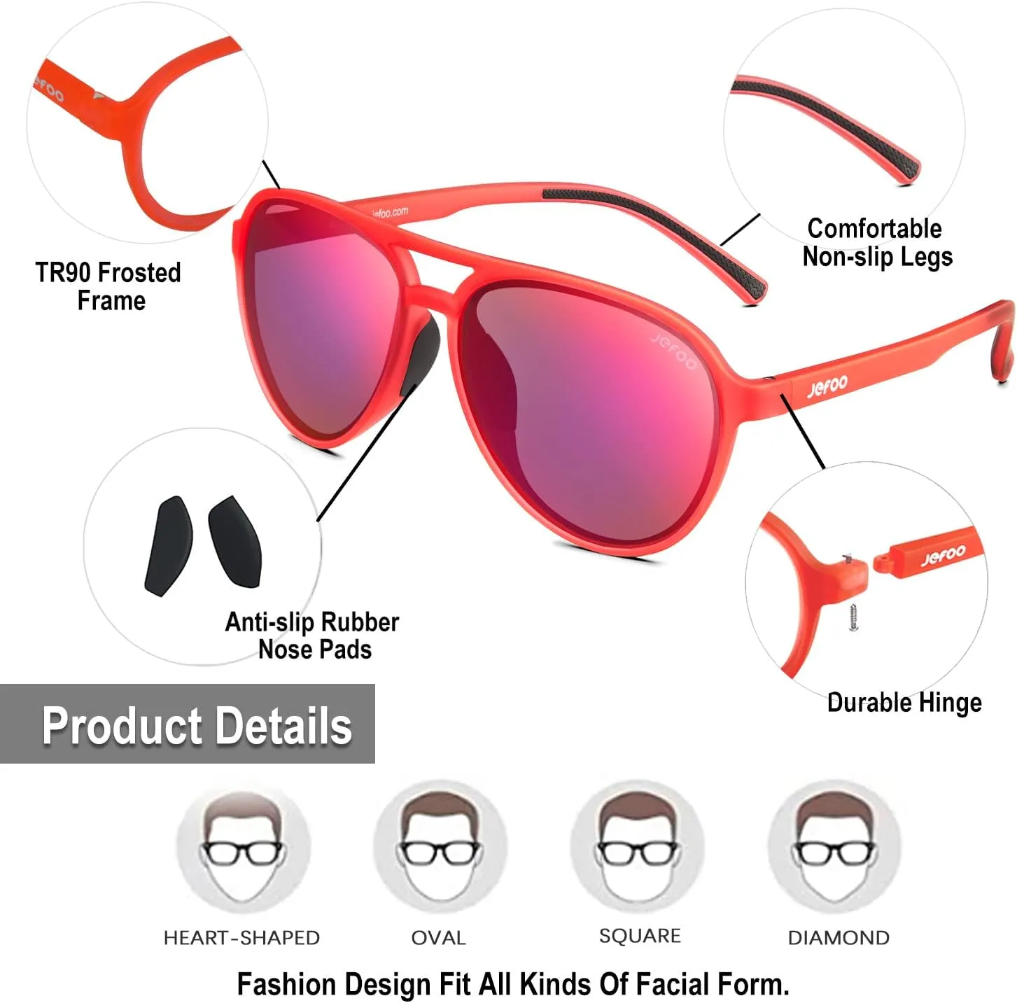 Polarized Aviator Sunglasses for Women Men Retro Trendy Sports Sunglasses for Outdoor UV400 Protection