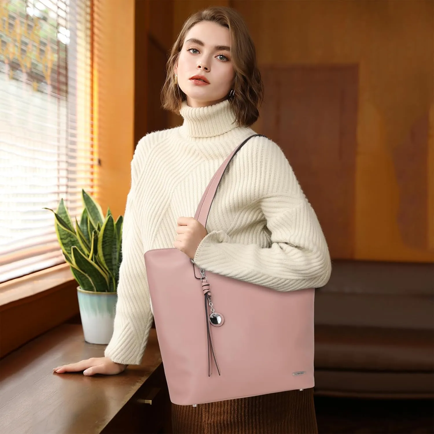 Pomelo Best Soft Faux Leather Stylish Shoulder Tote Bags for Women