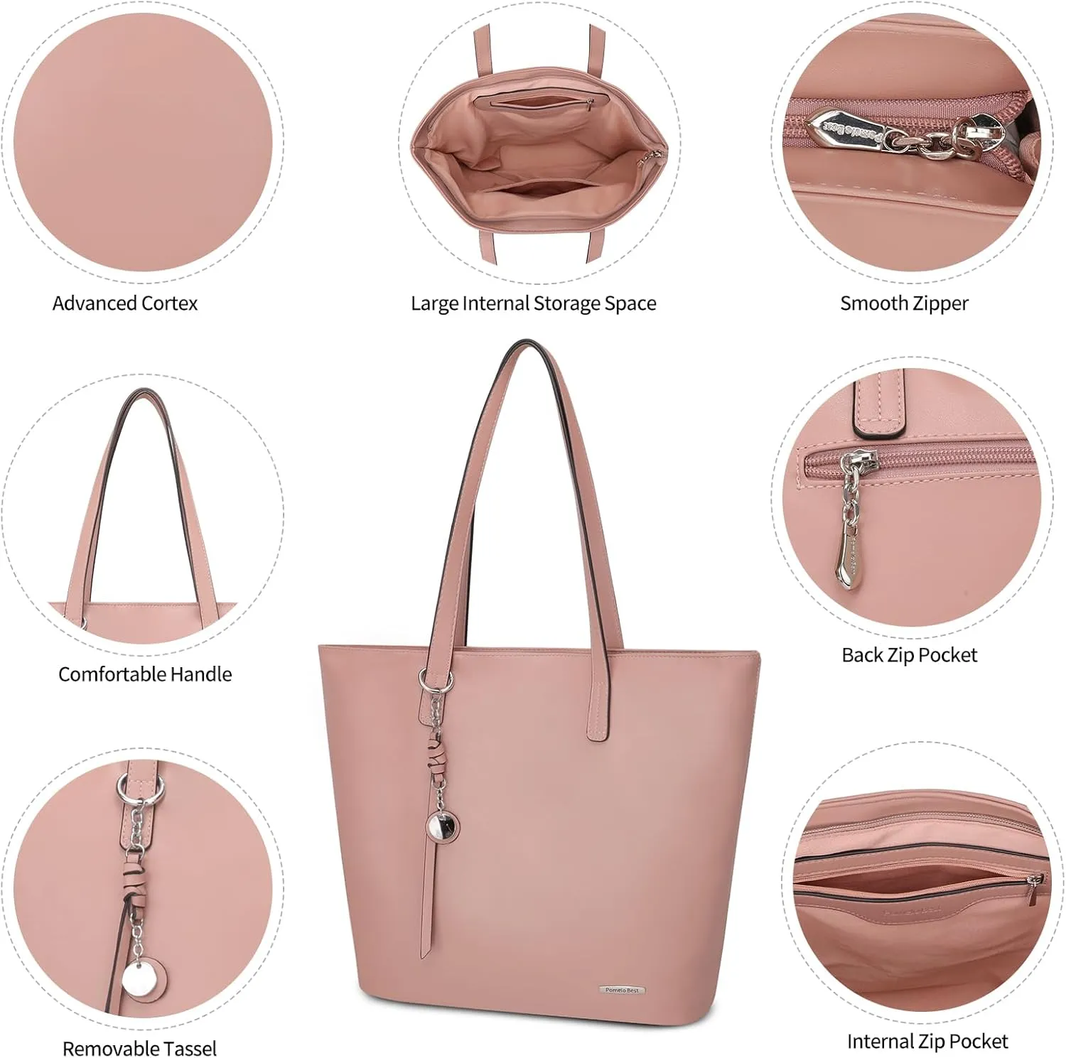 Pomelo Best Soft Faux Leather Stylish Shoulder Tote Bags for Women