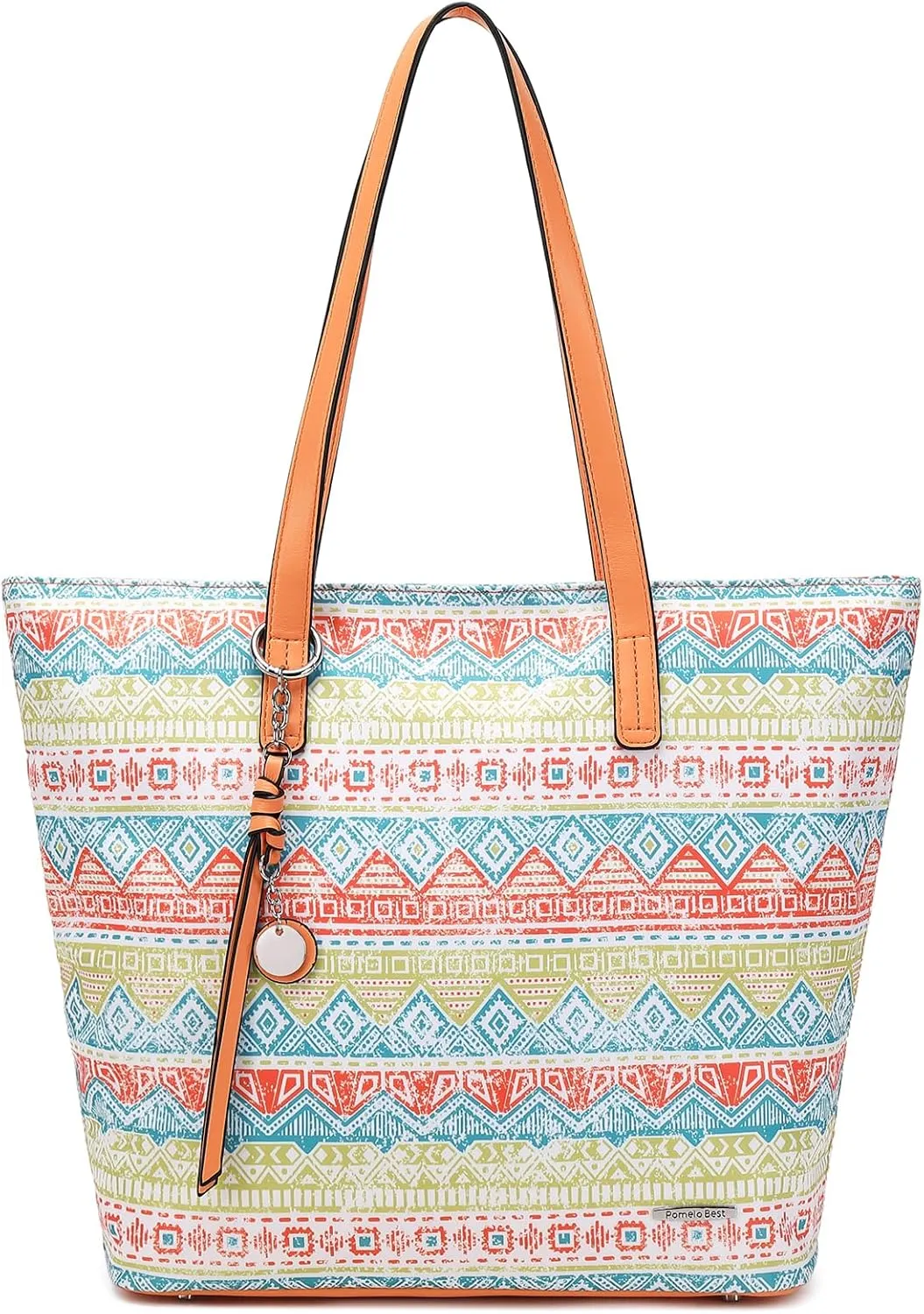 Pomelo Best Tote Bags for Women, Soft PU Leather Purses, Large Handbags with Zippers, Stylish Shoulder Tote Bags for Daily Use & Work, Bohemia Style
