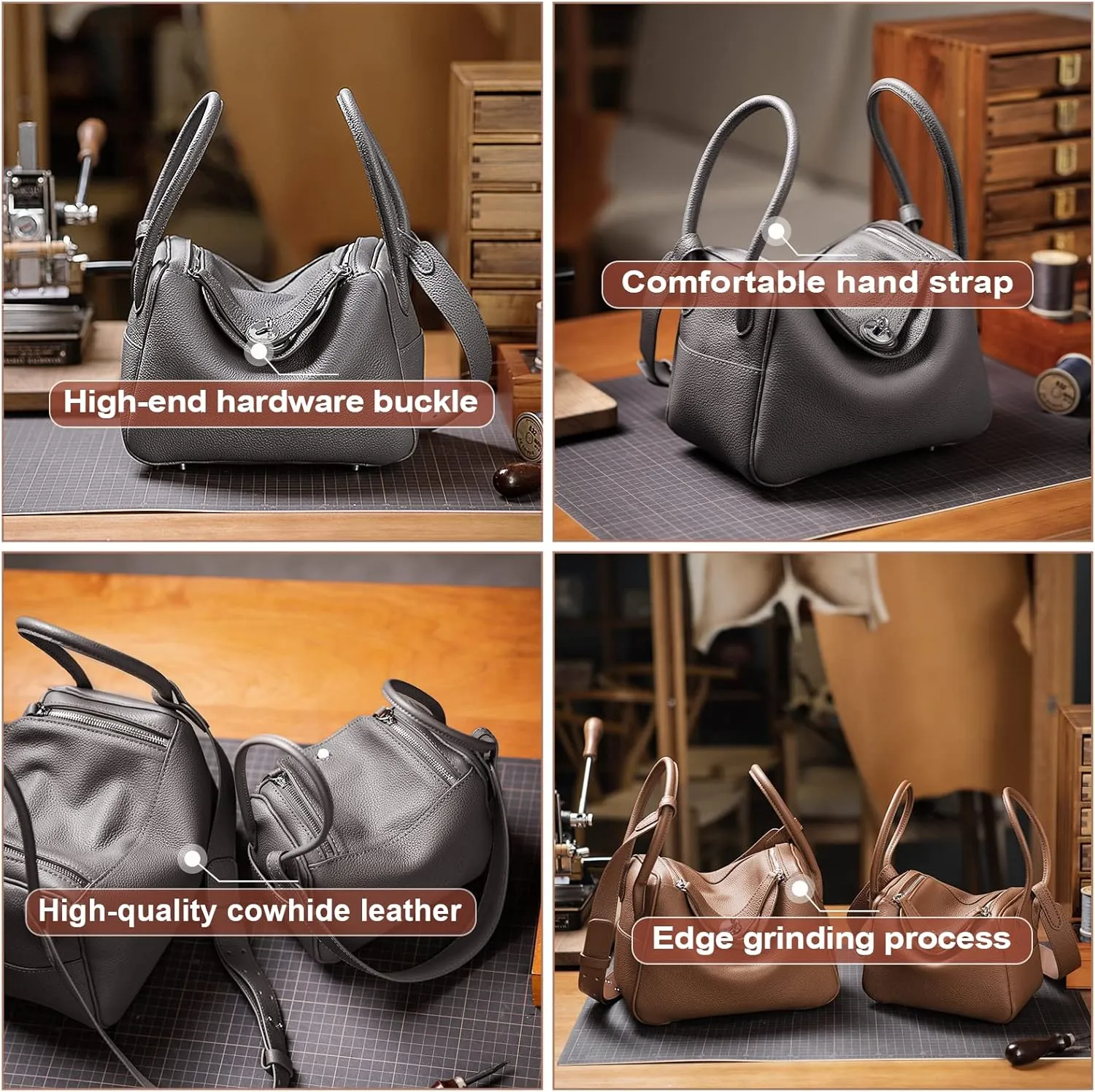 POPSEWING DIY Bag Kit LD Luxury Tote Bags for Women, Unique Gifts for Girlfriend, Romantic Leather Shoulder Bag Kit, DIY Handmade Crossbody Bag for Personalized Gifts (Large, Light Blue)