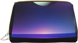 Portable Makeup Bag, Travel Organizer with Zipper, Large Cosmetic Bag, Cosmic Saturn Print Toiletry Case