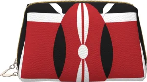 Portable Makeup Bag, Travel Organizer with Zipper, Large Cosmetic Bag, Flag of Kenya Print Toiletry Case