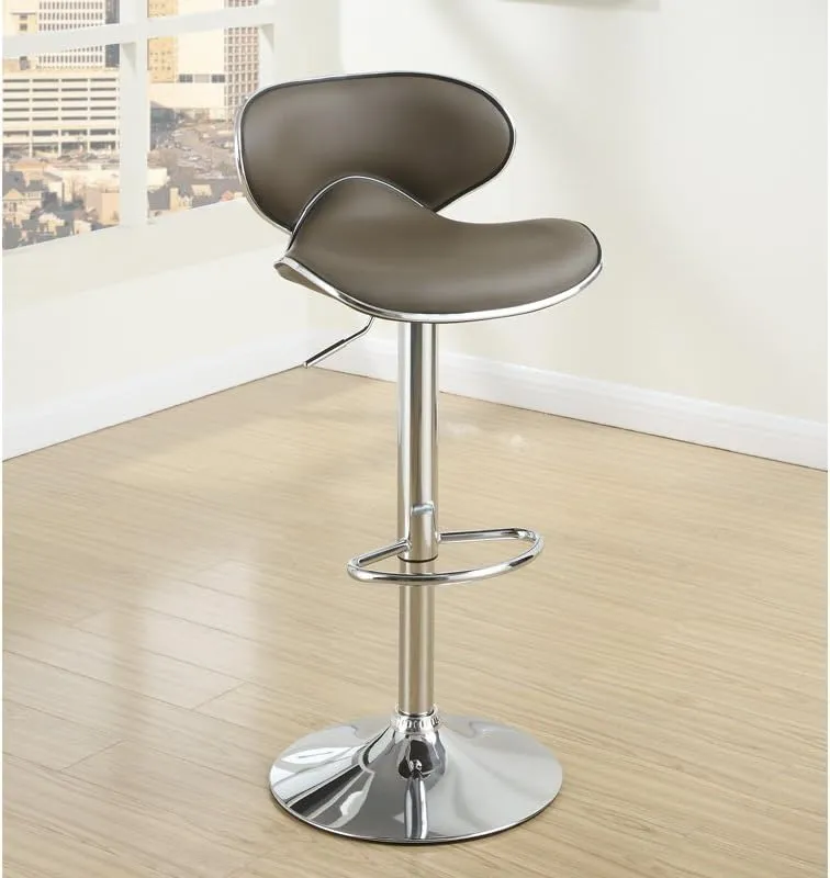 Poundex 2 Piece PU Contemporary Barstool Set Bar Stool, Espresso