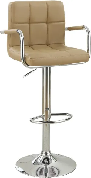 Poundex 2 Piece PU Tufted L Shape Barstool Set, Brown