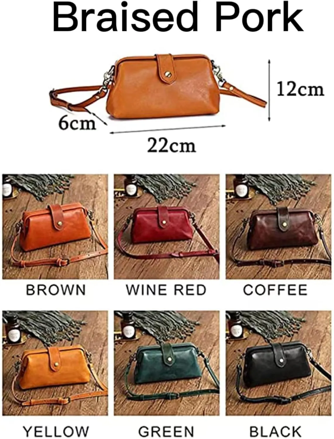 Premium Leather Retro Handmade Doctor Bag,Dr bag - retro handmade bag,Crossbody Unique Opening Small Vintage Phone Purse Handbags for Women (Yellow)